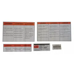 This label kit provides replacement labels for Dayton brand equipment, specifically for model 5PKH3. It includes necessary identification and safety markings for maintenance or repair of material handling parts.