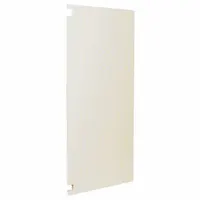 This plastic laminate door panel is designed for use in bathroom partition systems. It features a matte almond finish, a particle board inner core, and an out-swing configuration. The door measures 58 inches in height, 26 inches in width, and 1 inch in thickness
