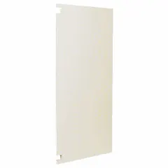 This plastic laminate door panel is designed for use in bathroom partition systems. It features a matte almond finish, a particle board inner core, and an out-swing configuration. The door measures 58 inches in height, 26 inches in width, and 1 inch in thickness.