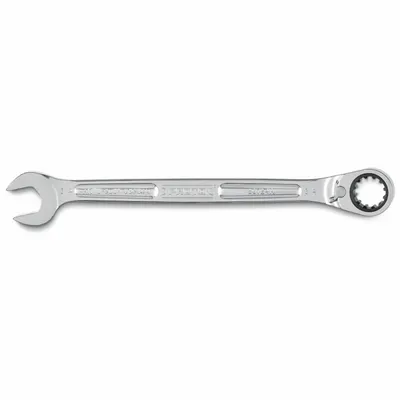 PROTO Combination Wrenches: Alloy Steel, Full Polish Chrome, 3/4 in Head Size - SAE Spline Ratcheting Combination Wrenches