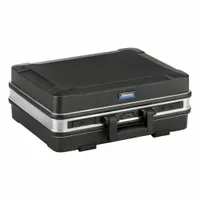 WESTWARD Tool Case: 16 3/8 in W 11 in D 19 1/2 in H, Plastic, Black, Hinged Lid, Combo