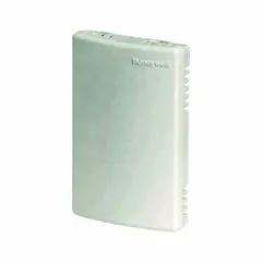 Wall-mount temperature sensor in a conduit-box housing. Transmits temperature wirelessly to building automation systems. Accuracy ±1 °F over 12 °C to 30 °C range. No display.