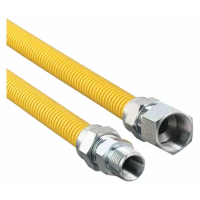 DORMONT Gas Connector: 3/8 in Hose Inside Dia., 5 ft Hose Lg, 53,200 BTU Capacity - Dryer Connectors