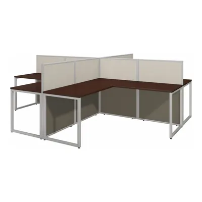 BUSH BUSINESS FURNITURE Office Cubicle with Privacy Panels, 119 in Wd, Cherry - Office Cubicles with Privacy Panels