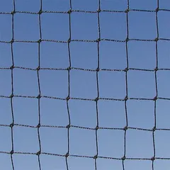 Heavy-duty bird control netting made of black polyethylene, providing 2,500 sq ft of coverage. Resists rot for long-term outdoor use. Suitable for excluding birds from buildings, warehouses, and agricultural facilities.