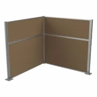 This modular cubicle wall kit includes two fabric panels in Latte color, each 72 inches wide. The panels are made of fabric material and are designed for creating partitioned workspaces in open-plan environments such as offices, healthcare facilities, and industrial settings