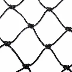 Black polyethylene netting providing 2,500 sq ft of coverage for excluding birds from structures, crops, and open areas. Weather-resistant material suitable for long-term outdoor use. Lightweight design facilitates installation on various surfaces.