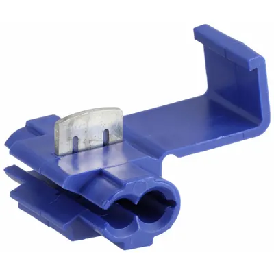 3M Insulation Displacement Connector: 2 Ports, Blue, 18 AWG – 16 AWG Run Size Range - Double-Port Run Tap Wire Connectors