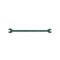 Double-end, open-end wrench designed for tightening and loosening track bolts and nuts in railway and industrial rail applications. Head sizes: 1 1/2 in and 1 11/16 in. Overall length: 50 in for increased leverage during heavy-duty maintenance tasks.