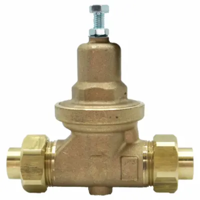APOLLO Water Pressure Reducing Valve: NPT x NPT, 1 1/2 in Pipe Size, Bronze - High Capacity Water Pressure Regulators