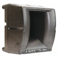 This 1-way horn speaker operates on 12V DC with 600 ohm impedance. It has an overall width of 8 inches. Suitable for indoor public address and paging applications in industrial intercom systems.