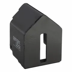 Steel guard for standard and long shackle padlocks. Measures 4 inches in length and 4-1/2 inches in width. Used to enclose padlocks on gates, lockers, machinery enclosures, and similar equipment to deter tampering and protect against environmental exposure.