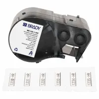 Sleeve Label: 1 in x 1/4 in, Polyolefin, White (Matte), For 16 AWG to 22 AWG Wire Gauge (MPN M5-125-1-342)