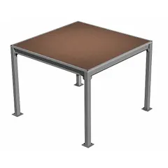This heavy-traffic deck provides 96 sq ft of elevated floor space for industrial facilities, warehouses, and commercial buildings. It is constructed from high density fiberboard and measures 8 ft x 12 ft. The deck is supplied unassembled.