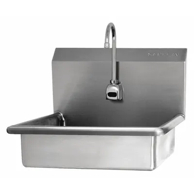 SANI-LAV Hand Sink: 1 Stations, 5 in Bowl Dp, 22 in Bowl Lg, 12 1/2 in Bowl Wd - One-Station Wall-Mounted Hand Sinks with Faucets