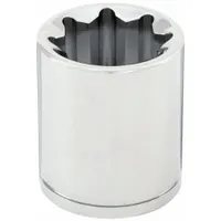 WESTWARD Flex Socket: 1/2 in Drive Size, 13/16 in Socket Size, 8-Point, Std, Chrome