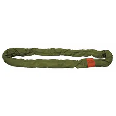 This LIFT-ALL endless round sling is Type 5 construction with a 10 ft length and 3 1/8 in body diameter. Made from polyester and nylon, it is used for lifting and rigging heavy loads in industrial settings, offering flexibility for handling delicate or irregularly shaped items.