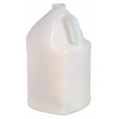 Shouldered Neck Jug, 1 gal, HDPE, Colorless, Square, Screw On Cap