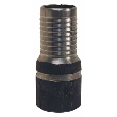 DIXON Barbed Hose Fitting: For 5 in Hose I.D., Steel x Steel, 5 in x 5 in Fitting Size - Multipurpose (Air, Water, Chemical) Barbed Combination Nipples