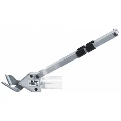 Cutter drill attachment for cutting asphalt shingles. Compatible with corded or cordless drills. Enables efficient shingle cutting for roofing applications. Requires a standard drill for power.