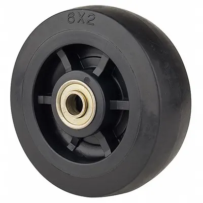 Dayton Wheel: 6 in Overall Ht, 350 lb Load Capacity, 6 in H x 2 in W, 6 in Overall Lg - Hand Truck Wheels, Bearings, Brakes & Axles