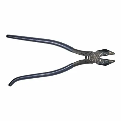 KLEIN TOOLS Ironworkers Pliers: Combo Flat & Curved, 9 1/4 in Overall Lg, 1 1/4 in Jaw Lg - Standard Ironworker's Pliers