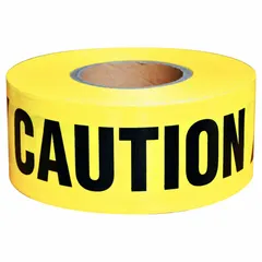 General Caution Messaging Barrier Tape, 3 in x 1000 ft, Yellow Polyethylene