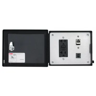 NVENT HOFFMAN Data Interface Port: Stainless Steel, 120V Duplex Receptacle/RJ45, 5 A Reset - ControlNet Panel Interface