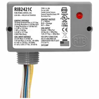 RIB Enclosed Pre-Wired Relay: 10 A Rating, SPDT, 0.50 in NPT (MPN RIB2421C)