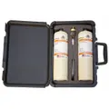 Calibration kit for supplied-air respirator (SAR) carbon monoxide monitors. Includes Zero Air and features Colder Plug 3/16 fittings for connection. Used to verify sensor accuracy in industrial safety applications.