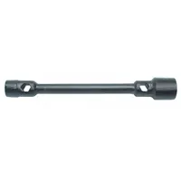 Double-ended lug wrench with two heads: 33 mm and 13/16 in square sockets, 6-point standard-depth design. Electrostatic paint finish. For removing and installing standard lug nuts on buses