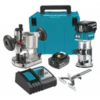 MAKITA Cordless Compact Router Kit: 18V LXT, Battery Included, Fixed and Plunge Base, 30,000 RPM (MPN XTR01T7)
