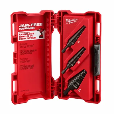 MILWAUKEE 48-89-9221 High-Speed Steel Step Drill Bit Set - High-Speed Steel Step Drill Bit Sets