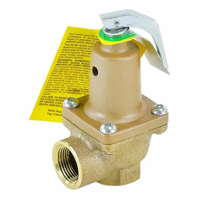 Watts Pressure Relief Valve: FNPTF x FNPTF, 3/4 in x 3/4 in - ASME Section XIII Hot Water Pressure Relief Valves