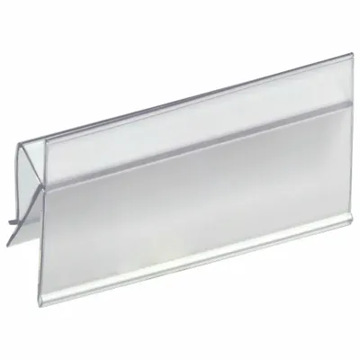AIGNER INDEX Label Holder: 4 in x 2 in, Clear, Slide-In, 25 Label Holders, Snap-On, Plastic - Snap-On Label Holders