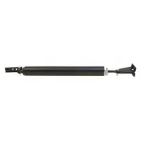 This screen door closer automatically closes a screen door after opening. It is used on residential and light-commercial screen doors to ensure secure closing. The closer has an overall height of 1-1/2 inches, length of 10-1/2 inches, and width of 1/2 inch. Finish is black and unfinished
