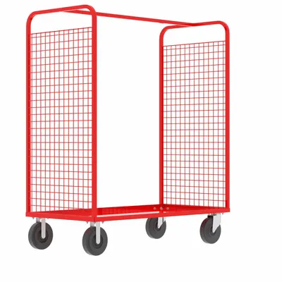 VALLEY CRAFT Dual-Side-Access Wire Shelf Cart, 57x30x68 in, Red, 2000 lb - Dual-Side-Access with Wire Shelves