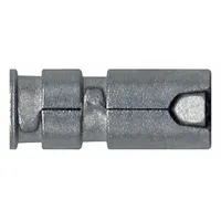 Double shield expansion anchor for fastening fixtures, equipment, and structural elements to concrete or masonry. 1/2 in diameter, 1 5/16 in overall length, 1/4-20 coarse thread. Plain finish. Supplied in a 25-pack