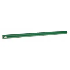Blank snap-on pipe marker with green background and white legend text, designed for pipe outer diameters from 3/4 to 1-3/8 inches. Includes directional arrows and no pre-printed text, allowing custom labeling for industrial piping identification. Suitable for marking process lines to indicate contents and flow direction.