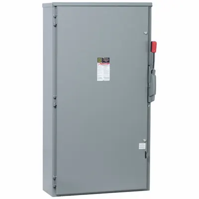 SQUARE D Safety Switch: Fusible, 400 A, Single Phase, 600V AC, Galvanized Steel - Fusible Safety Switches