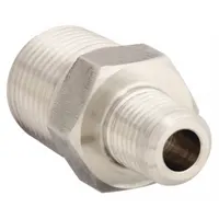 Hydraulic Hose Adapter: 1/8 in x 3/8 in Fitting Size, Male x Male, NPTF x NPTF, Rigid, Straight (MPN 3/8 X 1/8 FF-SS)