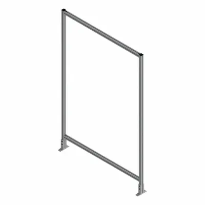 FAZTEK T-Slot Framing System Panel: Stand-Alone, Gray, 72 in H x 12 in W x 5 1/2 in D - Clear Plastic Panel Starter Kits