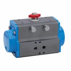 The BONOMI DA125V is a double-acting pneumatic valve actuator from Series 82, featuring an aluminum housing and ISO F07/F10 mounting interface. It delivers 2,905 in-lb of torque at 80 psi and has a closing time of 0.7 seconds. This actuator is used for automated on/off or modulating control of quarter-turn valves such as ball, butterfly, and plug valves in industrial process piping and water treatment applications.