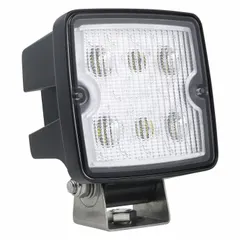 Vehicle floodlight for off-road, construction, and heavy-duty equipment. Provides wide-area illumination near the vehicle for improved safety during low-light operations.