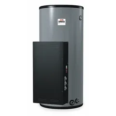 This 120-gallon fast-recovery commercial electric water heater from RHEEM-RUUD is rated at 36,000 W and 208V AC, with single/three-phase capability. It is designed for high-demand hot-water applications in commercial and industrial facilities. The unit has a height of 67.6 inches.