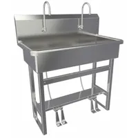 SANI-LAV Wash Station: 45 in Overall Ht, 37 in Bowl Lg, 8 in Bowl Dp, 0.5 gpm Flow Rate, 16 ga (MPN 54FSL-0.5)