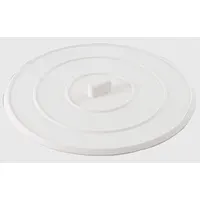 APPROVED VENDOR Drain Stopper: Rubber, White, Push and Pull, 5 in Fits Drain Size