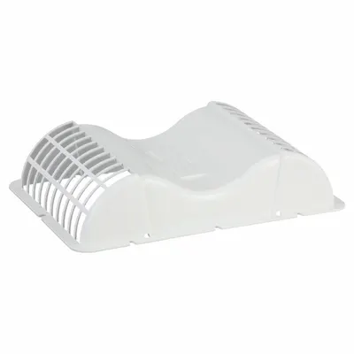 FANTECH Soffit Vent: Louvered Hood Venting, Rectangular, 3 in_4 in_5 in Duct, Plastic - Wall & Soffit Vent Caps