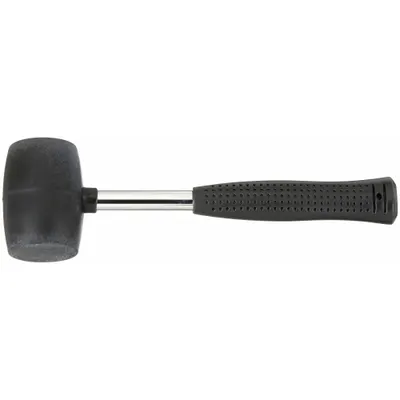 WESTWARD Rubber Mallet: Steel Handle, 16 oz Head Wt, 2 1/4 in Dia, 3 5/8 in Head Lg - Rubber Mallets