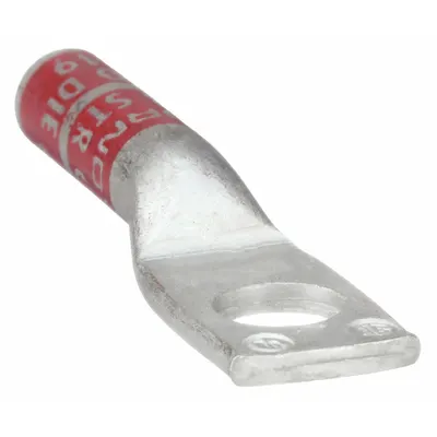 BURNDY YA8CTC38 One-Hole Compression Lug, 8 AWG, 3/8 in Stud, Long Barrel - One-Hole Compression Lugs